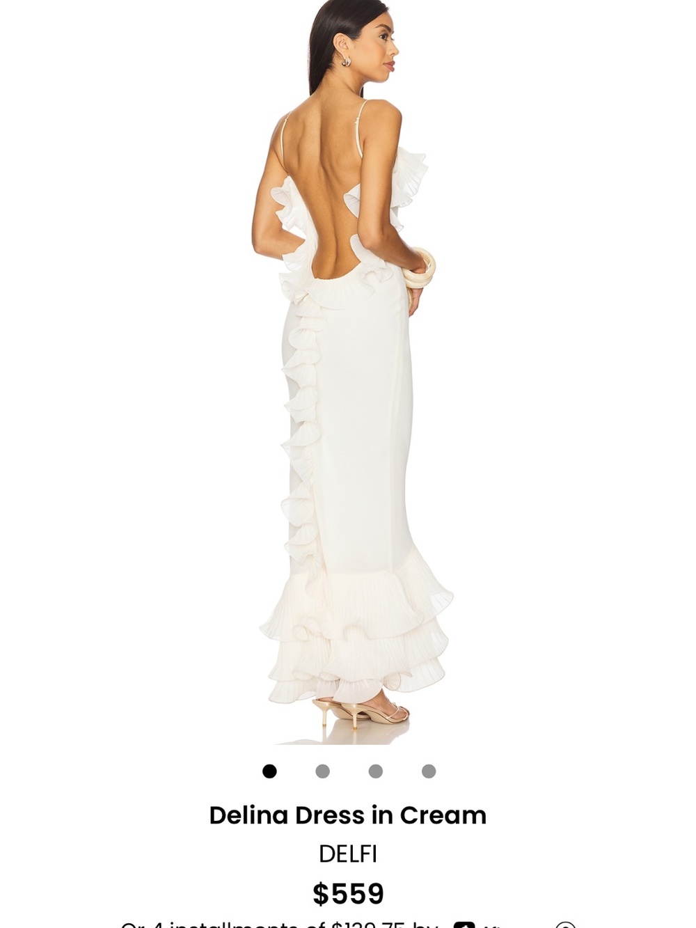 DELFI Delina Open-Back Maxi Dress in Cream